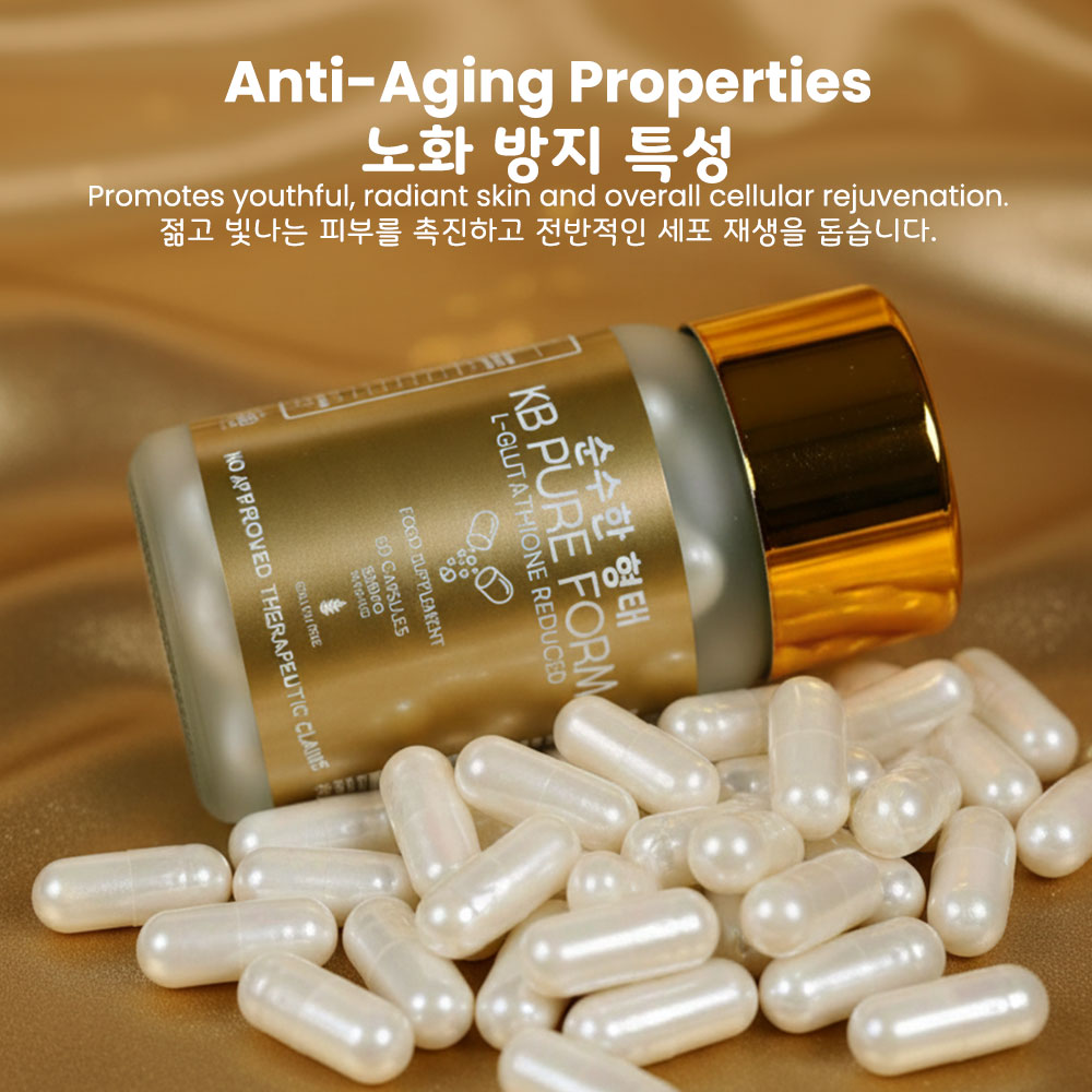 KB Pure Form Masshiro Glutathione® (L-Glutathione Reduced) 60 Capsules 500mg